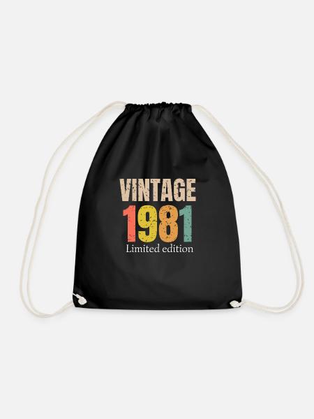 Vintage 1981 Limited Edition - Drawstring Bag - black