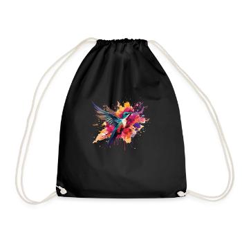 Colorful Hummingbird Creative Natural Beauty - Drawstring Bag - black - Front