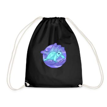 Cute Handpan Turtle - Turnbeutel - Schwarz - Vorne