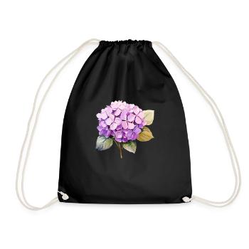 Hydrangea Pink - Drawstring Bag - black - Front