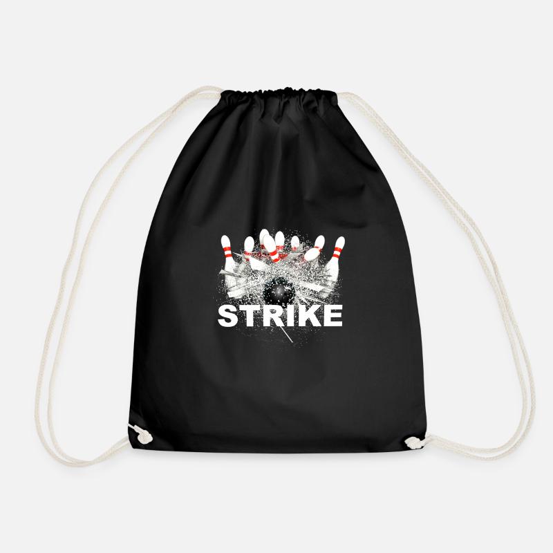 Strike Bowling - Drawstring Bag - black