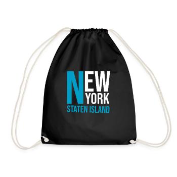 New York Staten Island New York - Drawstring Bag - black - Front