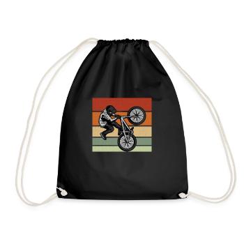 BMX Weihnachtsgeschenk BMX Fahrrad Vintage Retro - Turnbeutel - Schwarz - Vorne