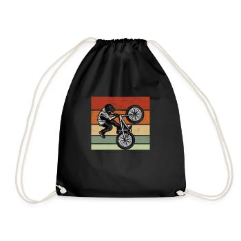 BMX Weihnachtsgeschenk BMX Fahrrad Vintage Retro - Turnbeutel - Schwarz - Vorne