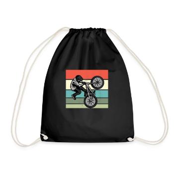 BMX Kinder Shirt Fahrrad - Turnbeutel - Schwarz - Vorne