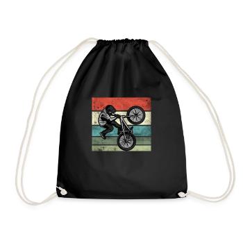BMX Fahrrad Zubehör Skatepark Skaterbahn Skater - Turnbeutel - Schwarz - Vorne