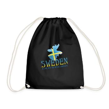 Suède Sverige Schweden - Sac de sport léger - noir - Devant