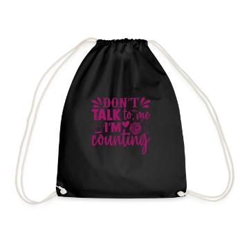 Don't talk to me, I'm counting, knitting crochet - Drawstring Bag - black - Front