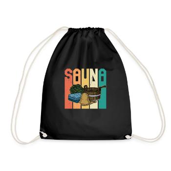 Retro Sauna Spa Massage Banja Saunaclub - Turnbeutel - Schwarz - Vorne
