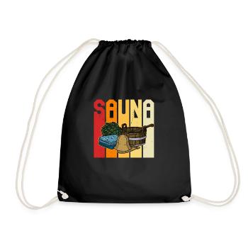 Retro Sauna Spa Massage Banja Saunaclub - Turnbeutel - Schwarz - Vorne