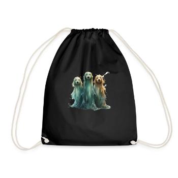 Cute Ghosts Dogs Halloween Party Fun - Drawstring Bag - black - Front