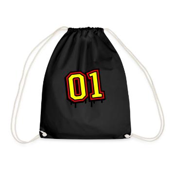 01 One Number - Drawstring Bag - black - Front