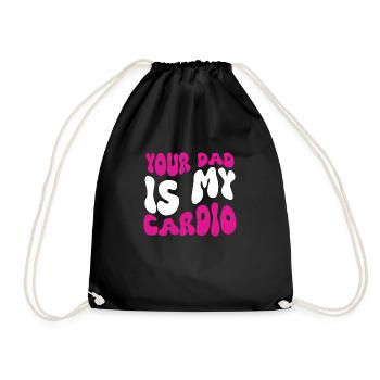 Les femmes groovy plaisantent sur votre père est mon cardio - Sac de sport léger - noir - Devant