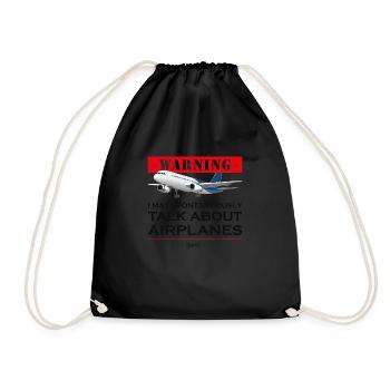 Drôle de pilote, avion d’aviation - Je peux parler de - Sac de sport léger - noir - Devant