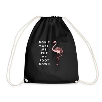 Flamingo Foot Down Funny Design - Drawstring Bag - black - Front