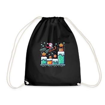 Pixel Winter Wonderland : le pays des neiges rétro du jeu - Sac de sport léger - noir - Devant