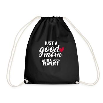 Just a good mom with a hood playlist Mom Love - Drawstring Bag - black - Front