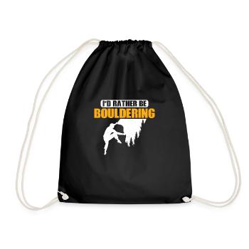 I'd Rather Be Bouldering Climbing Boulder - Turnbeutel - Schwarz - Vorne