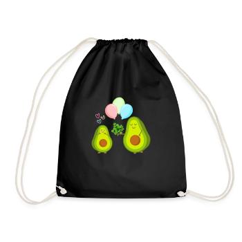 Romantic avocados: The most beautiful couple - Drawstring Bag - black - Front
