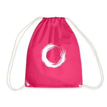 Circle Brushstroke Background - Drawstring Bag - fuchsia - Front