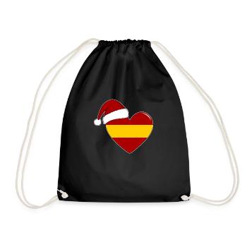 Drapeau Espagne coeur de Noël - Sac de sport léger - noir - Devant