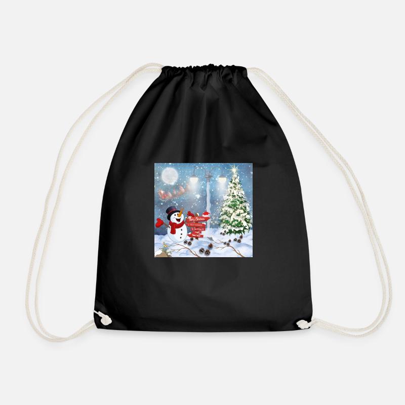 Frohe Weihnachten - Turnbeutel - Schwarz