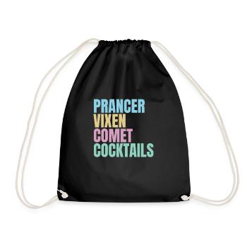 Funny Drinking Christmas - Drawstring Bag - black - Front