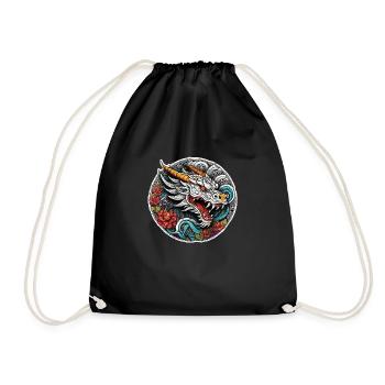 dragon asiatique - japon - chinois - Sac de sport léger - noir - Devant