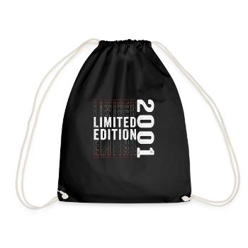 Limitierte Auflage 2001 - Toller 22. Geburtstag - Turnbeutel - Schwarz - Vorne