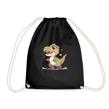 Mignon petit T-Rex - Sac de sport léger - noir - Devant