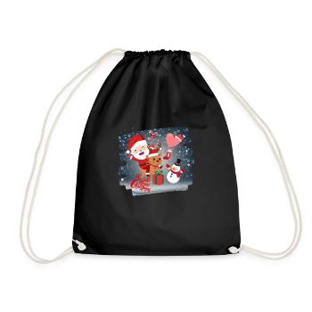merry Christmas - Drawstring Bag - black - Front