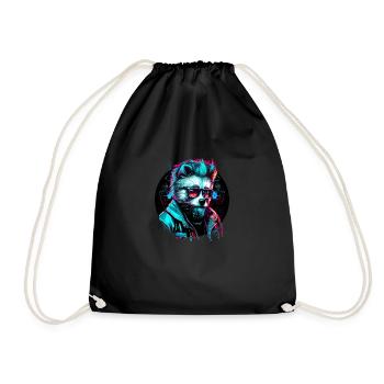 Cyber-Panda - Turnbeutel - Schwarz - Vorne