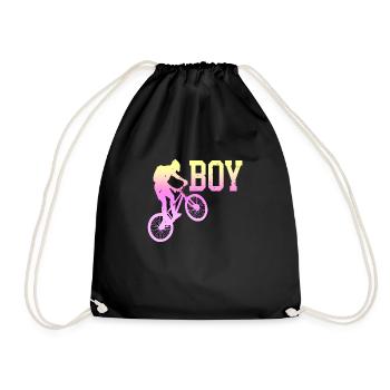 bike bicycle cycle lifestyle healthy transport - Drawstring Bag - black - Front