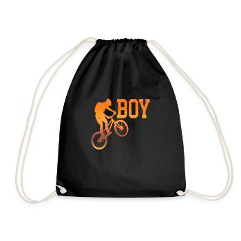 bike bicycle cycle lifestyle healthy transport - Drawstring Bag - black - Front