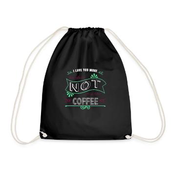 addicted drinking coffee milk coffee mug awesome - Drawstring Bag - black - Front
