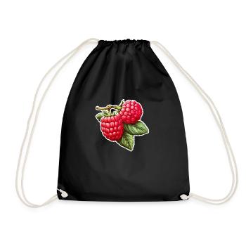 Raspberry Double Fruit - Drawstring Bag - black - Front