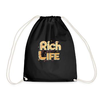 BILLIONAIRE, RICH LIFE - Drawstring Bag - black - Front