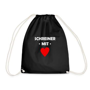 Schreiner mit Herz - Turnbeutel - Schwarz - Vorne