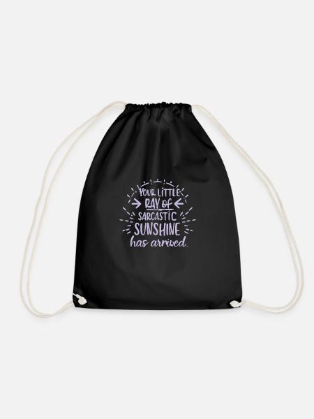sarcastic saying love gift idea - Drawstring Bag - black