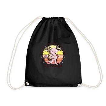 School Axolotl I Survived 100 Days Of School Is - Drawstring Bag - black - Front