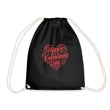 Happy Valentine's Day - Turnbeutel - Schwarz - Vorne