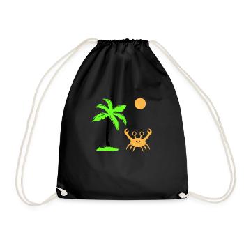 krabbe sonne palme - Turnbeutel - Schwarz - Vorne