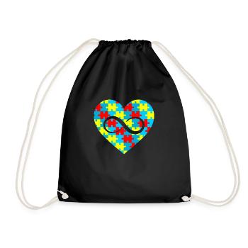 Autism Infinity Love For Autistic Kid Cute Autism - Drawstring Bag - black - Front