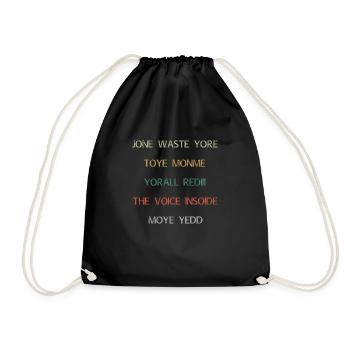 JONE WASTE YORE TOYE MONME YORALL REDIII THE VOICE - Turnbeutel - Schwarz - Vorne
