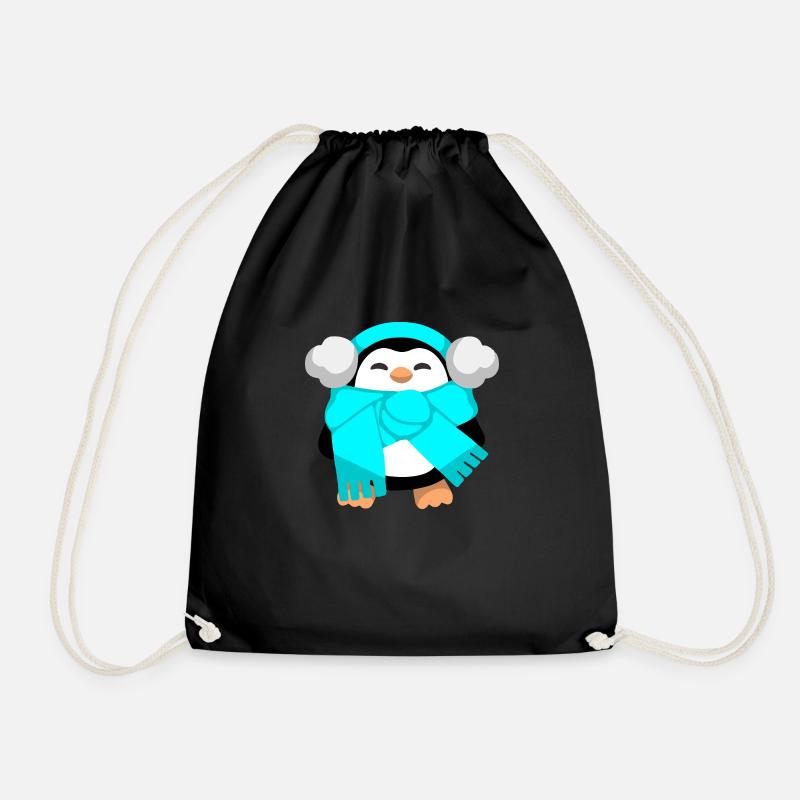 Penguin - Drawstring Bag - black