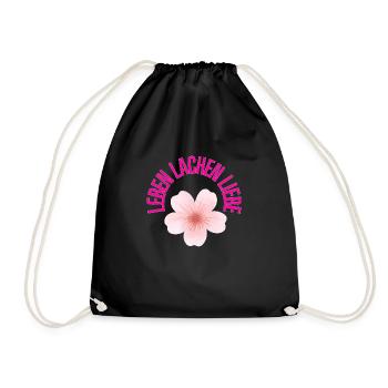 Life, Laughter, Love - Drawstring Bag - black - Front