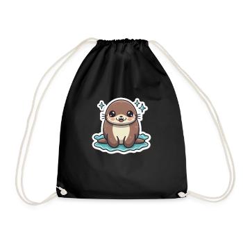 Sea Lion Lover - Drawstring Bag - black - Front