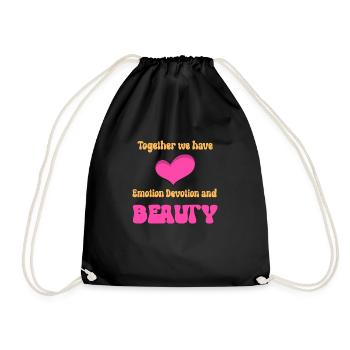 Together beauty - Drawstring Bag - black - Front