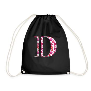 Lettre d bisous - Sac de sport léger - noir - Devant