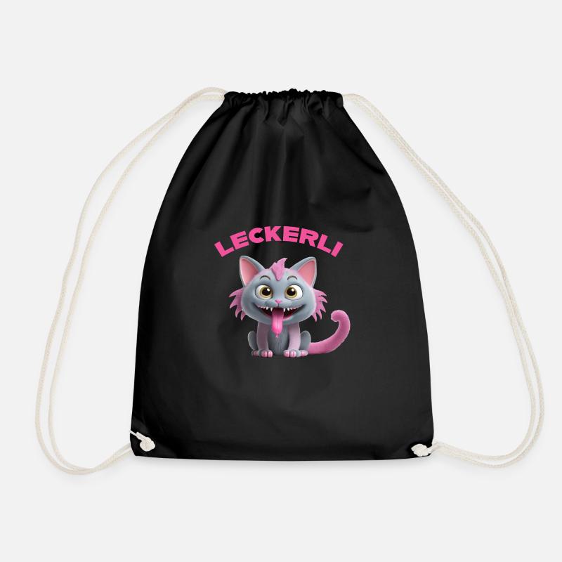 Treat Cat Monster - Drawstring Bag - black